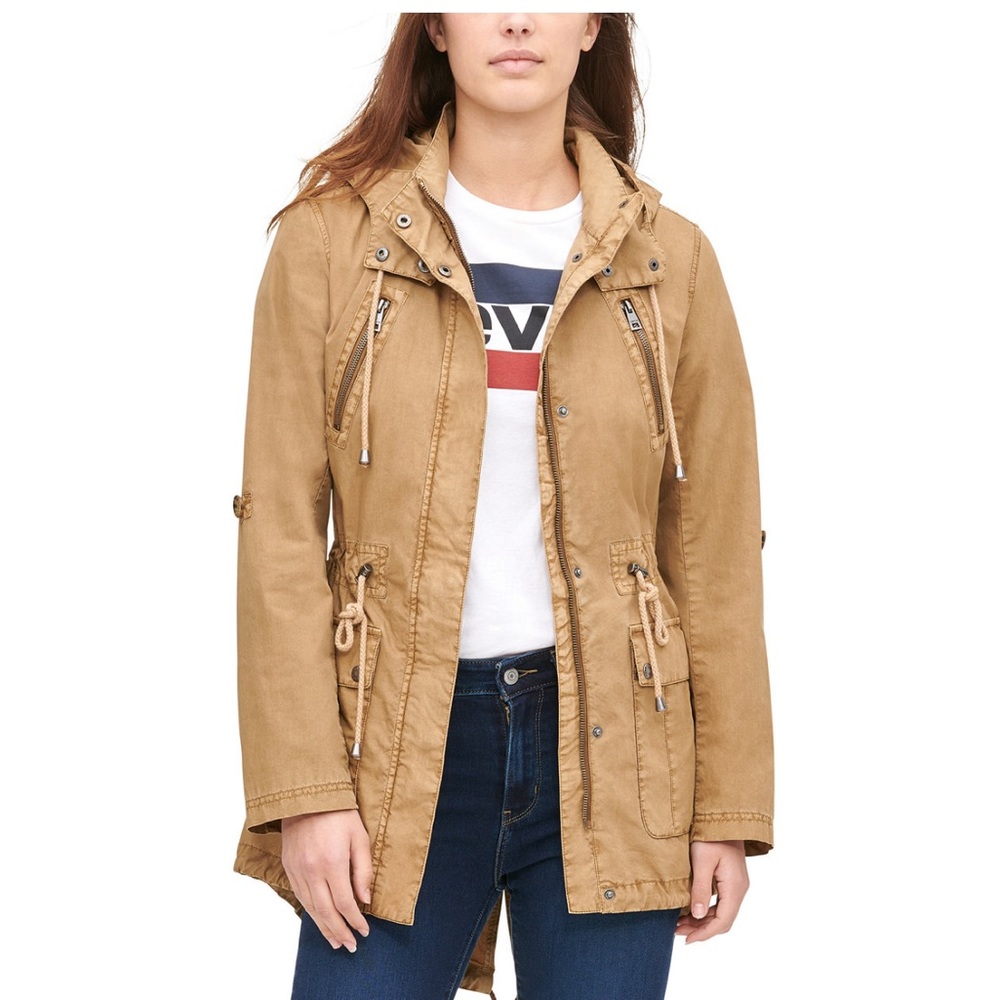 Levi’s women’s hooded utility jacket Dull Gold Size XS NWT